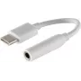 Garso kabelis S/CONN 14-05020 0,1 m 3,5 mm USB Type-C baltos spalvos