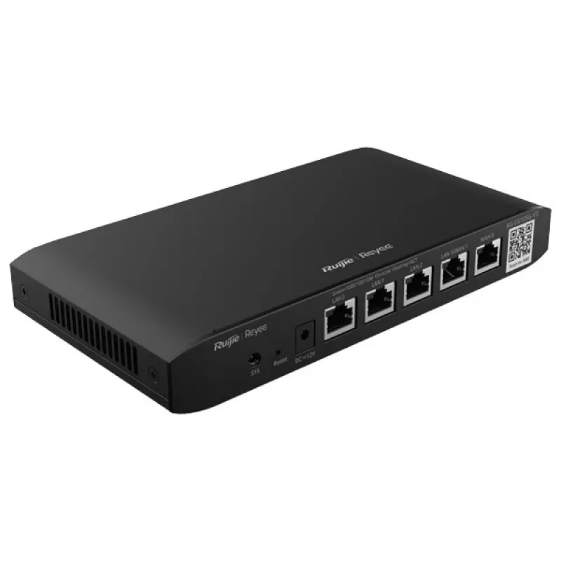 Belaidis maršruto parinktuvas RUIJIE RG-EG105G-V3 dviejų dažnių juostų „Wi‑Fi 5“, 2 branduoliai, 128 MB RAM, 32 MB „flash“, 4 LAN + 2 WAN gigabito prievadai, juodas