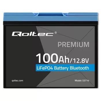 LiFePO4 baterija QOLTEC 12,8 V 100 Ah su Bluetooth — 12,8 V 100 Ah