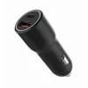 Automobilinis mobiliųjų įrenginių įkroviklis Gembird TA-UC-AC2PDQC38-CAR-01, USB-C, 38W, 12–24V, juodas