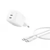 Belkin BoostCharge Pro - maitinimo šaltinis - GaN - 50 vatų - greitas įkrovimas - 2 išvesties prievadai (2 x USB-C)