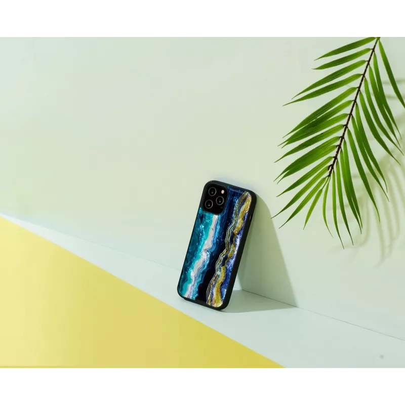 Apsauginis telefono dėklas iKins, skirtas Apple iPhone 12 / 12 Pro — purpurinis agato raštas