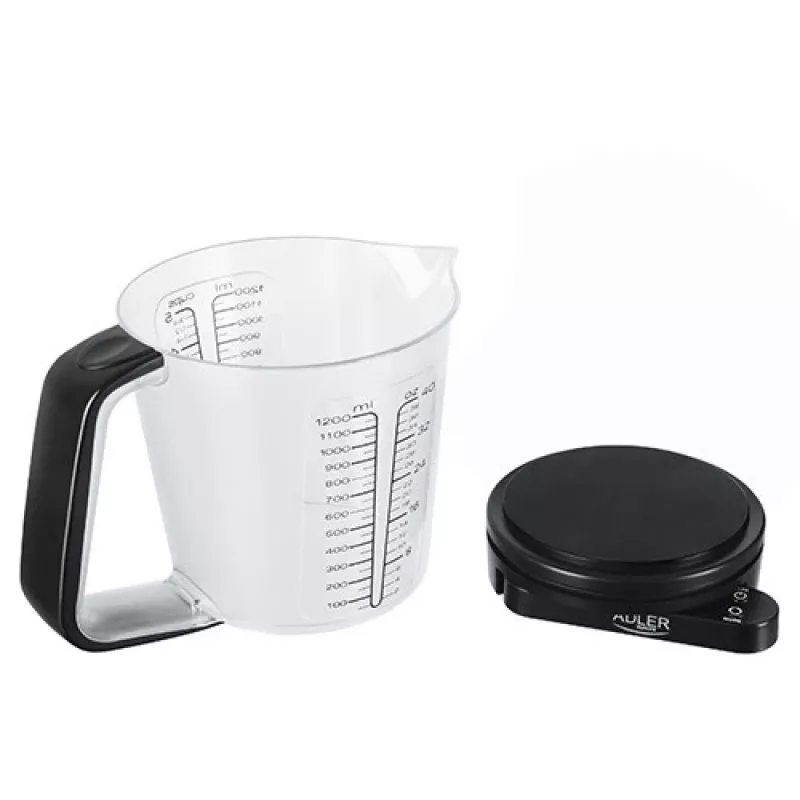 Virtuvinės svarstyklės Adler AD 3178 su matavimo puodeliu, maks. talpa 5 kg, tikslumas 1 g, juodos