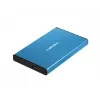 Išorinio HDD/SSD korpuso NATEC Rhino GO 2,5 colio — USB 3.0, SATA III, iki 4 TB, 9,5 mm, aliuminis, mėlynas