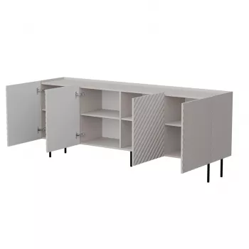 Komoda Cama Meble LUCCA 4D — 200 x 40 x 80 cm, kašmyro spalvos, medžio drožlių plokštė