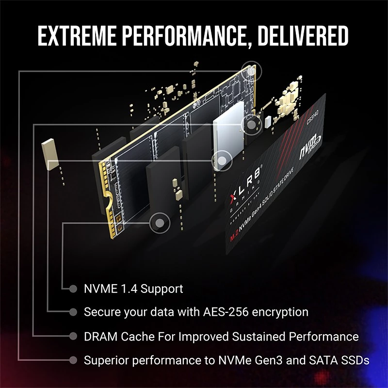 PNY XLR8 CS3140 1 TB M.2 PCI Express 4.0 NVMe 3D NAND