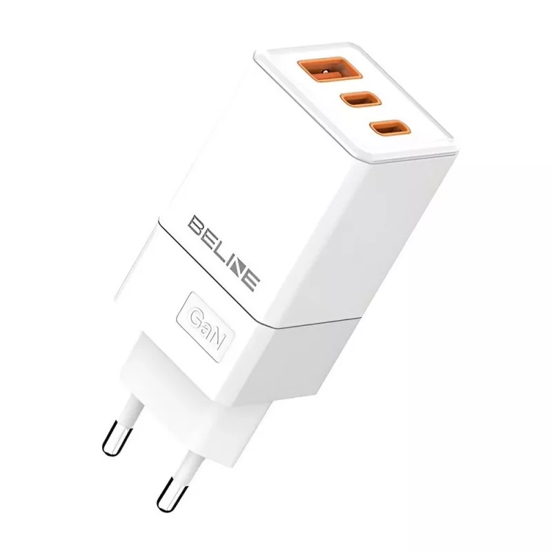 Beline ad. Siec. 2x USB-C 1x USB 65W Baltas/baltas (tik galvutė) Pd 3.0 Qc