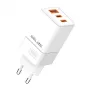Beline ad. Siec. 2x USB-C 1x USB 65W Baltas/baltas (tik galvutė) Pd 3.0 Qc