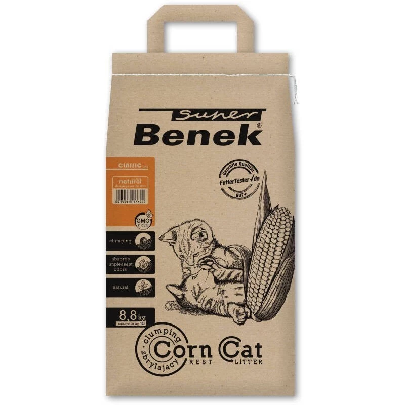 Certech Super Benek Corn Cat - sulipantis kukurūzų kačių kraikas 14 l