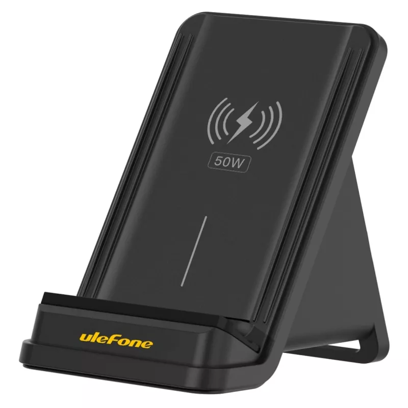 UleFone WCS01 vidaus išmaniojo telefono įkroviklis – 50 W USB Type-C, belaidis greitas įkrovimas, juodas