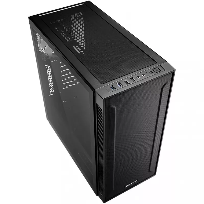 PC korpusas Sharkoon TG6M RGB Tower juoda