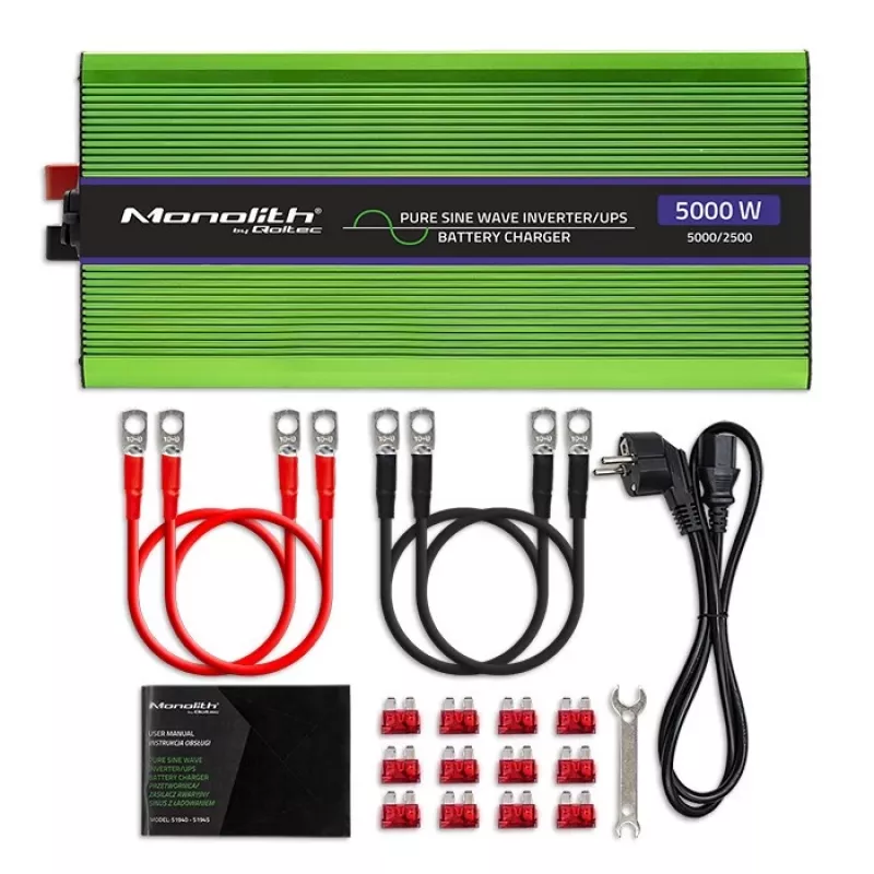 Qoltec Monolith maitinimo adapteris Auto 5000 W žalias