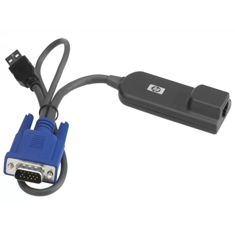 Hewlett-Packard HP USB Interface adapter - Video- / USB-Expansion - skirta HP TFT7600 G2, BLc3000 Enclosure, ProLiant DL360p Gen8, ML350e Gen8, Server Console Switch (AF628A)