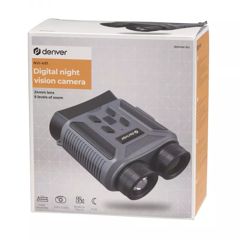 Binocular Denver NVI-491 Juoda Pilka Plastic MicroSD Lithium