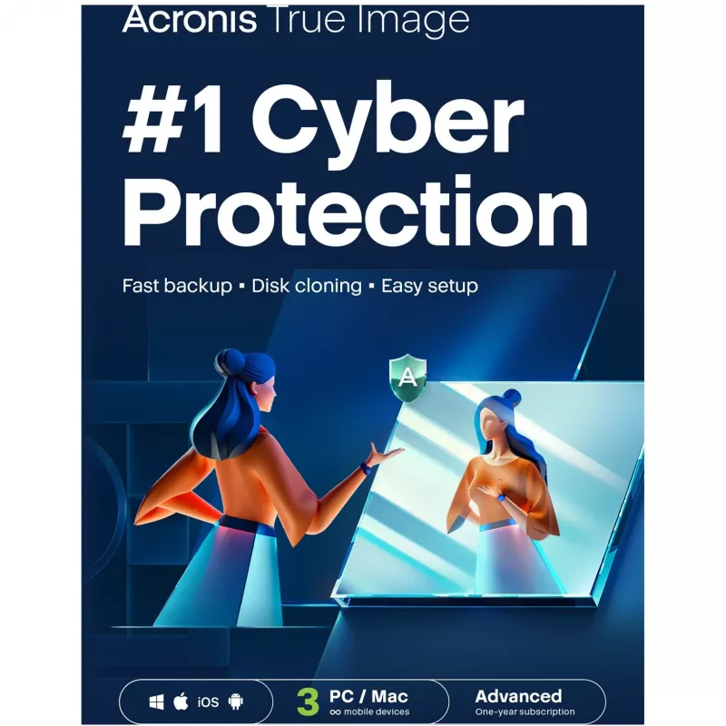 Acronis True Image Advanced - 3 kompiuteriams + 500 GB Acronis Cloud Storage - 1 metų prenumerata - ESD-Atsisiuntimas