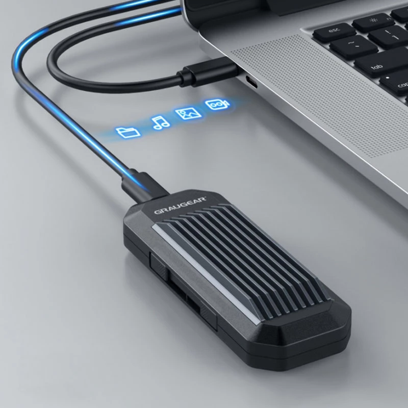SSD korpusas GRAUGEAR G-M202-AC-10G Juoda M.2