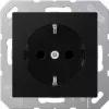 Socket outlet Type F Jung A 1520 BFKI SWM — 250 V, 16 A, thermoplastic, 55×55 mm, Juoda/graphite