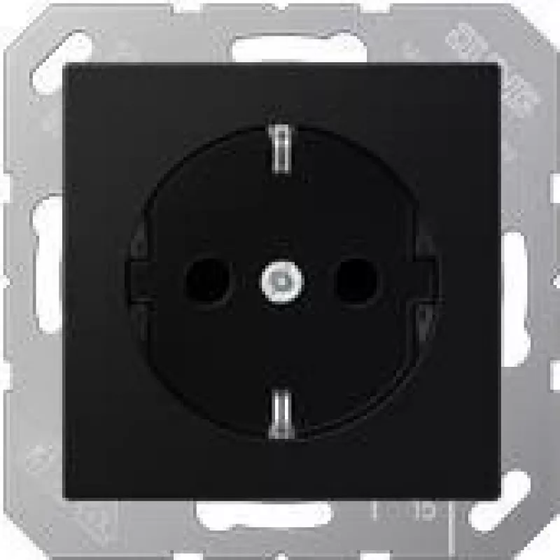 Socket outlet Type F Jung A 1520 BFKI SWM — 250 V, 16 A, thermoplastic, 55×55 mm, Juoda/graphite