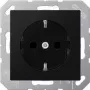Socket outlet Type F Jung A 1520 BFKI SWM — 250 V, 16 A, thermoplastic, 55×55 mm, Juoda/graphite