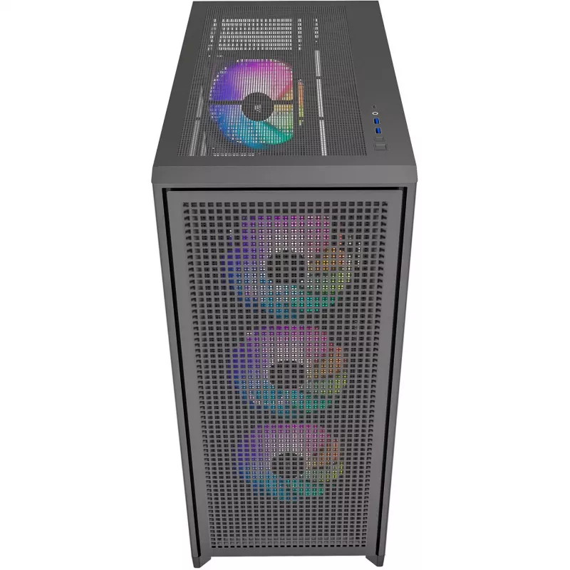 Kompiuterio korpusas Silentware Air 2000 A-RGB juodas — midi bokštas, grūdinto stiklo šoninis skydelis