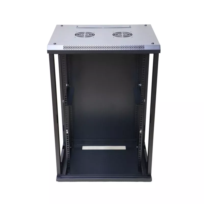 Prie sienos montuojama spinta Extralink Rackmount cabinet 18U 600x600 Juoda raktinis užraktas