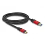 USB kabelis DeLOCK 80618 10 Gbps Type-A į Type-C 2m Raudonas Metalinis
