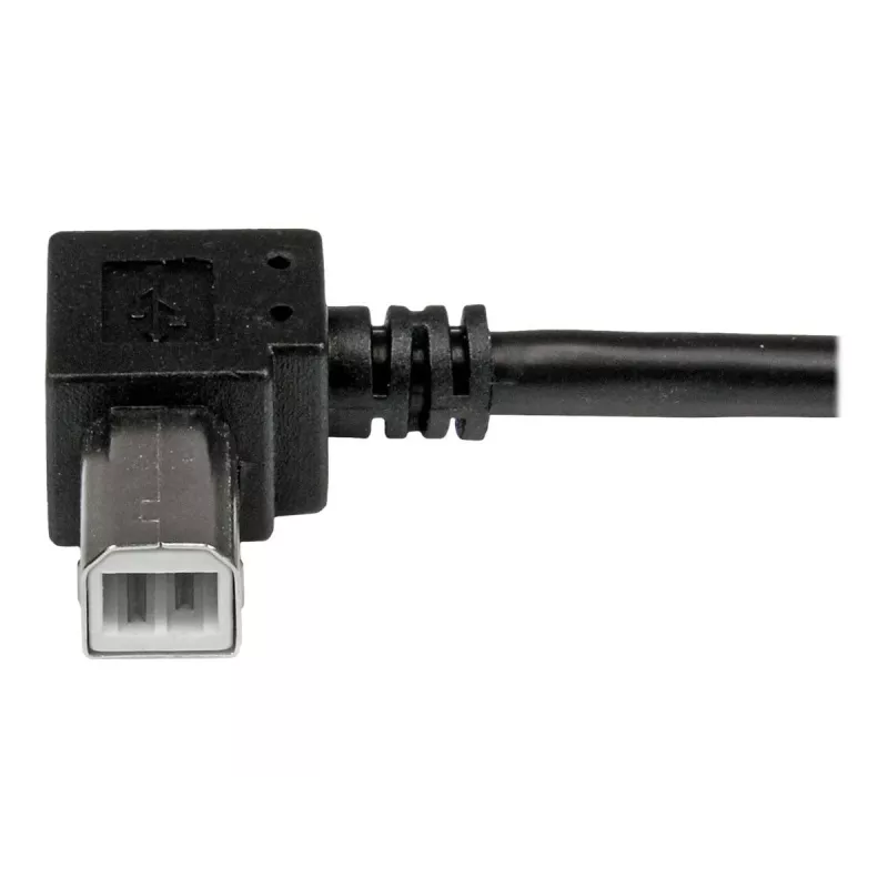 StarTech.com 2m USB 2.0 A į stačiu kampu dešinį B kabelį - M/M, 2 m, USB A, USB B, USB 2.0, 0.48 Gbit/s, juodas