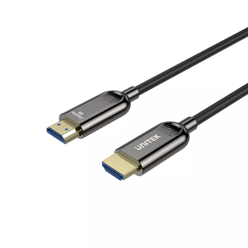 HDMI laidas Unitek C11085GY01-15M — HDMI Type A į A, 30 m, HDMI 2.1, 8K@60Hz, 4K@144Hz, paauksuoti kontaktai, juodas