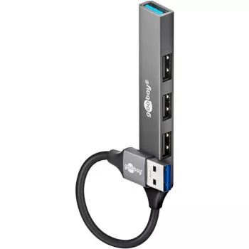 Goobay USB šakotuvas 74456 Type-A 5000 Mbit/s šviesiai pilkas