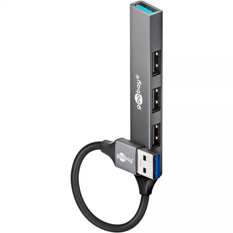 Goobay USB šakotuvas 74456 Type-A 5000 Mbit/s šviesiai pilkas