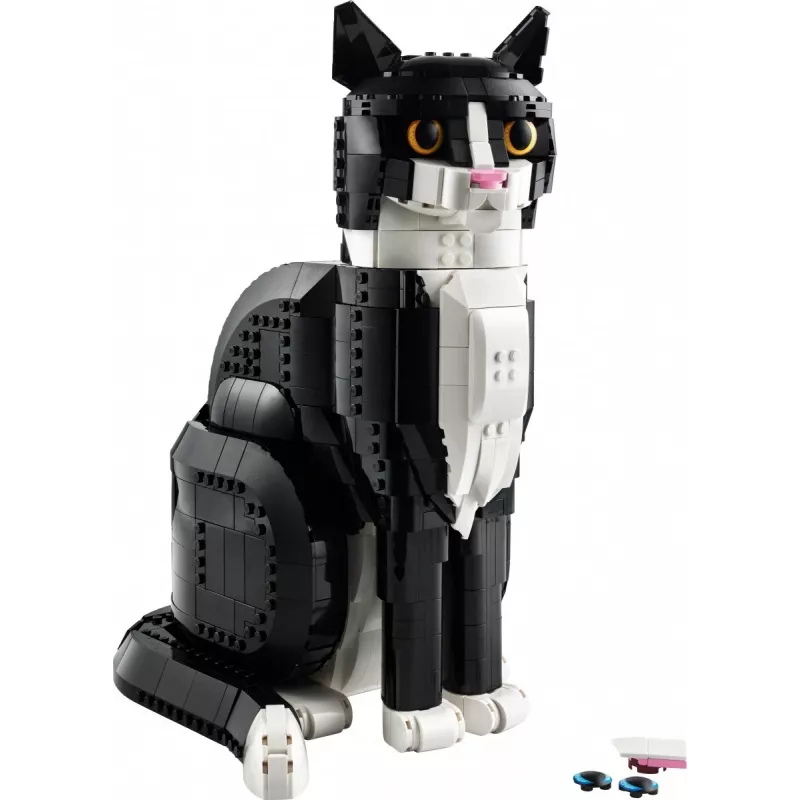 LEGO set Ideas 21349 Tuxedo Cat statybų rinkinys — kolekcinis plytų modelis, vitrininis kūrinys