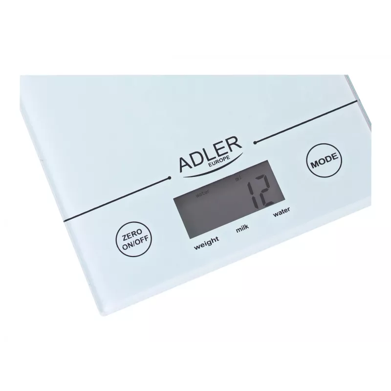 Adler AD 3138 w virtuvinės svarstyklės Elektroninės virtuvinės svarstyklės Baltos Stalviršio Kvadratinės