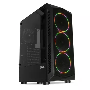 PC korpusas IBOX LUPUS 27 Midi Tower ATX, grūdintas stiklas, RGB, 455×200×380 mm, palaiko ATX, GPU iki 32 cm