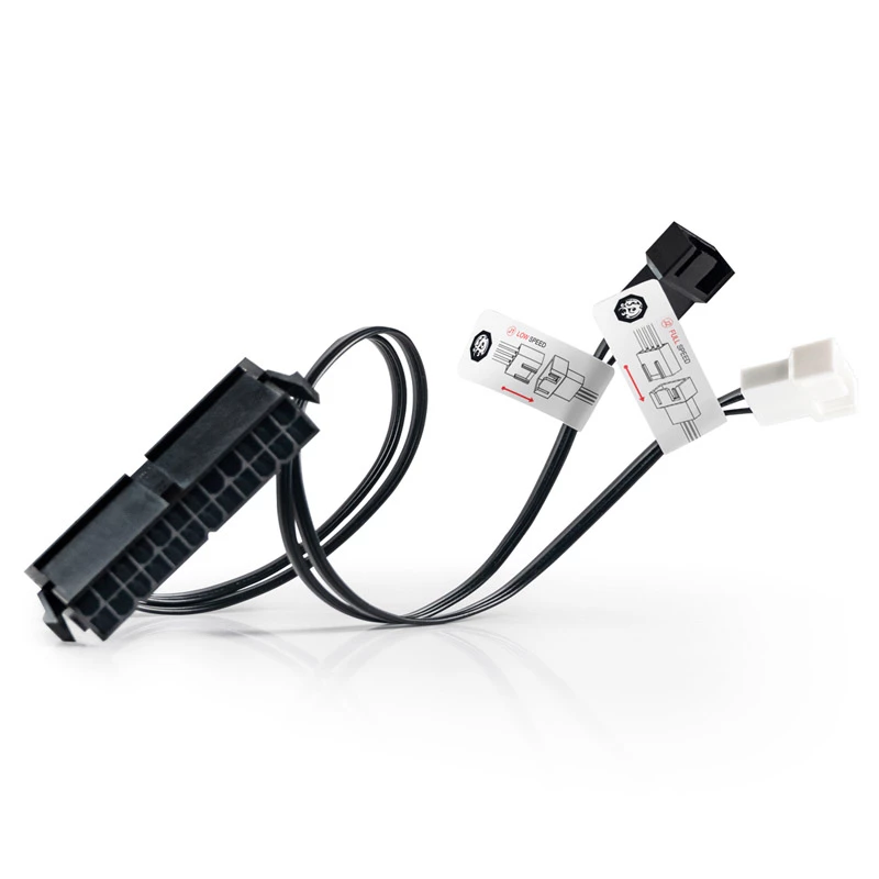 BitsPower 24 kontaktų ATX tiltelis / testeris su ventiliatoriaus jungtimi — BPTA‑PSC‑SOC