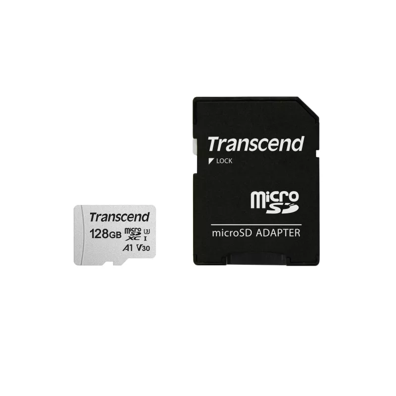 „Transcend“ 128 GB „MicroSDXC SD300S“ atminties kortelė su adapteriu