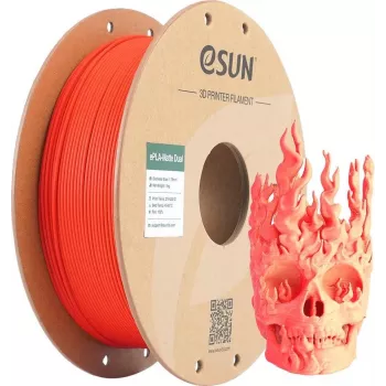 PLA MATTE DUAL 1,75mm RAUDONA GELTONA 1kg ESUN 3D FILAMENTAS (PLA-MTD175B-RY1P1)