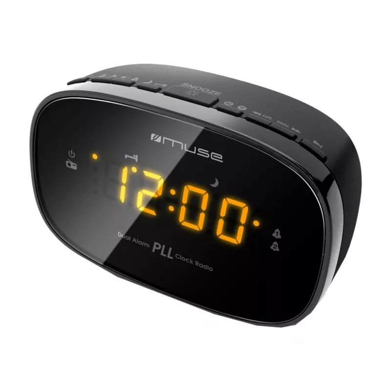 Laikrodinis radijo imtuvas Muse M-150CR su FM PLL imtuvu, 1,52 cm LED ekranu, žadintuvu (radijas/zumeris), kintamoji srovė 230 V / AAA baterijos