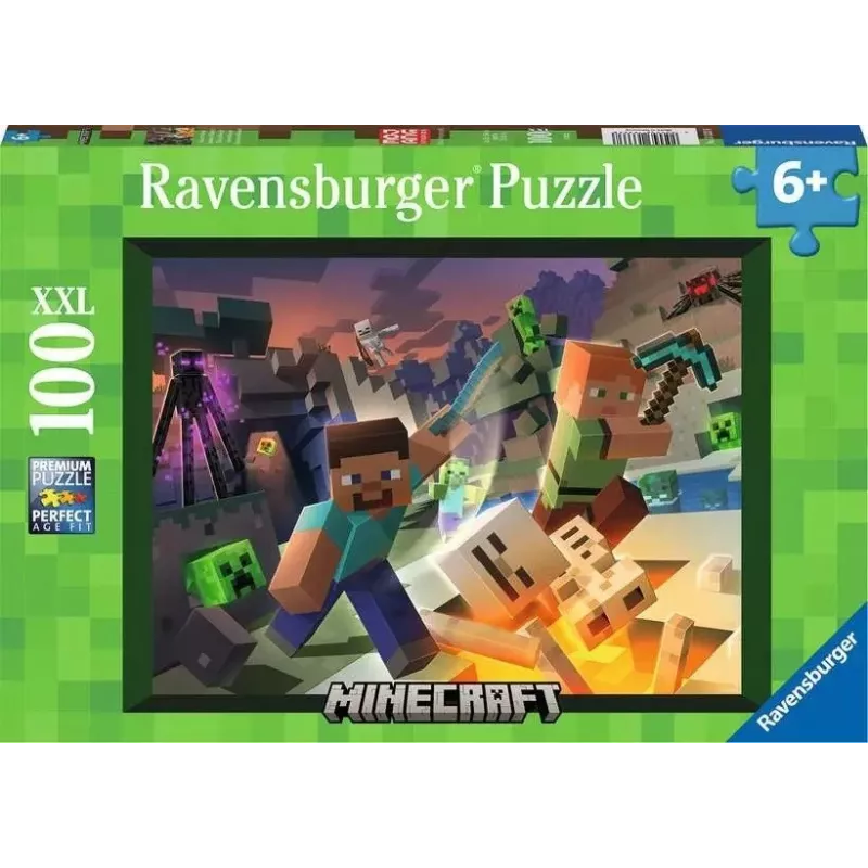 Dėlionė Ravensburger Minecraft 100 vnt. Video žaidimas