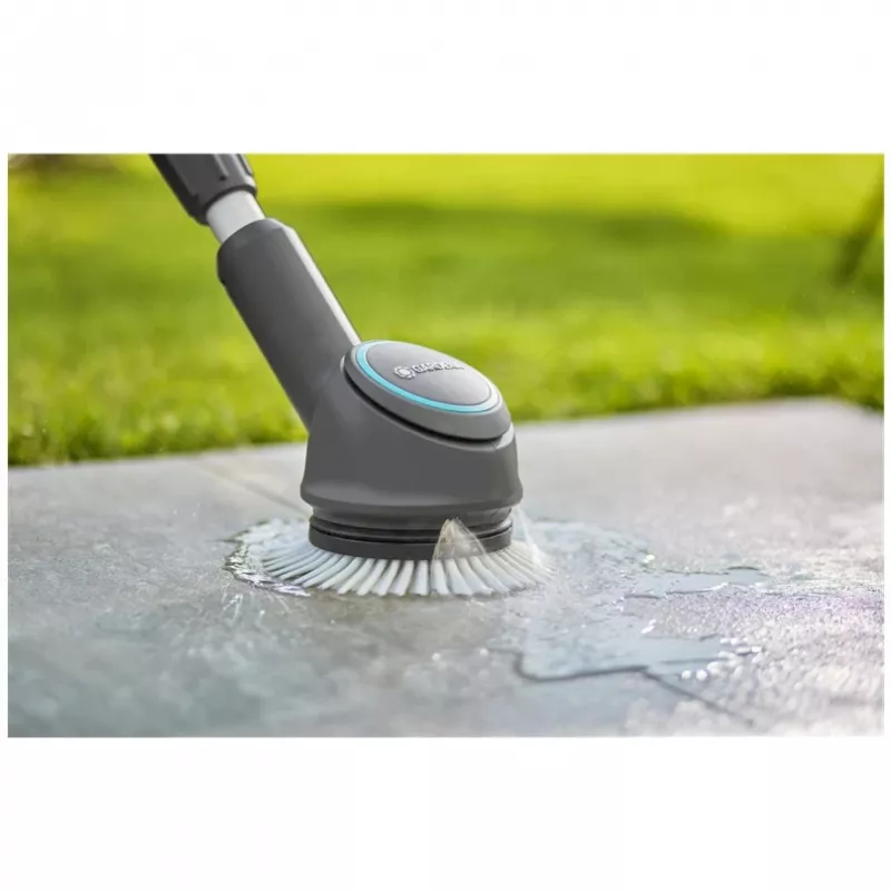 GARDENA Disc Brush Soft, akumuliatoriniam daugiafunkciniam valikliui AquaBrush, plovimo šepetys (pilka/turkio)