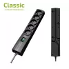 Apsaugotas nuo viršįtampių kištukinis lizdas EVER CLASSIC 5x tipo E lizdai, 250 V, 1,5 m kabelis, 175 J, su jungikliu