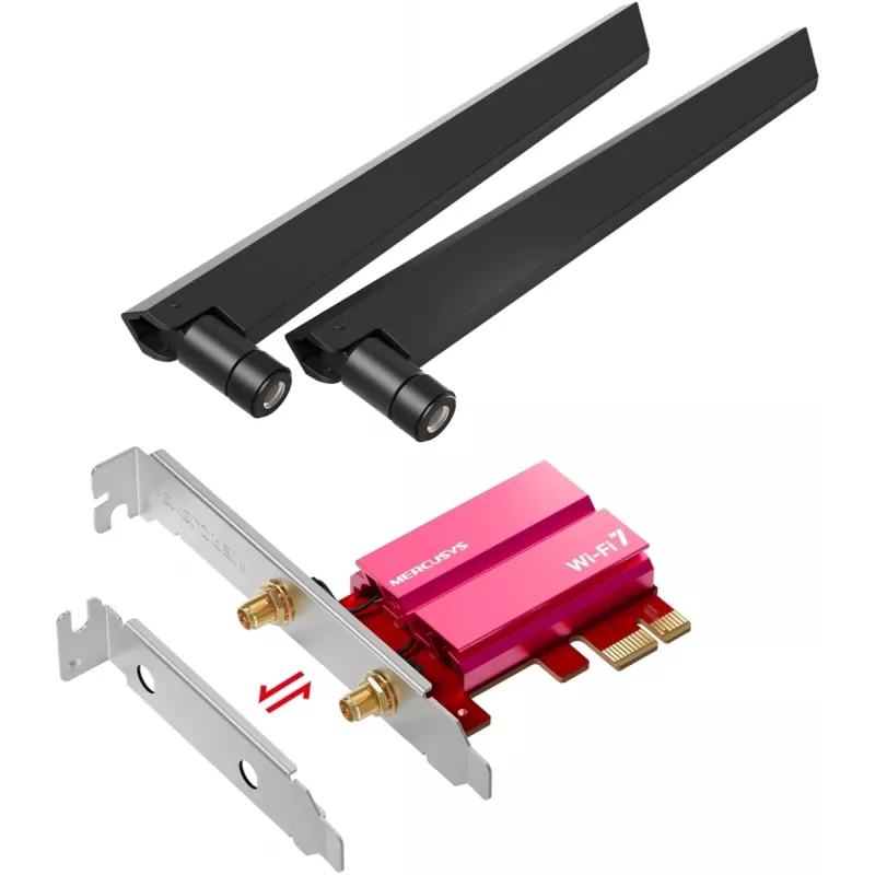 PCIe trijų dažnių WiFi 7 adapteris MERCUSYS MA47BE — sparčiajuostis belaidis ryšys