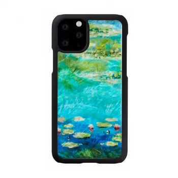 iKins išmaniojo telefono dėklas, skirtas iPhone 11 Pro — vandens lelijų dizainas, juodas