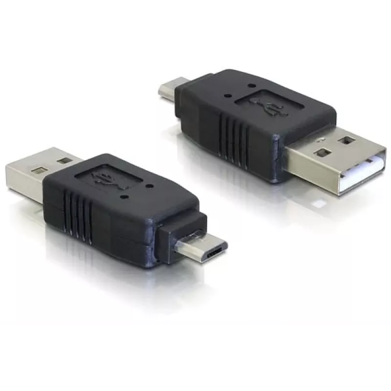 Adapter USB micro-B vyriškas į USB 2.0 A vyriškas DeLOCK 65036 juodas