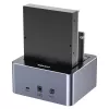 Dokų stotelė Unitek 51642 2,5 col./3,5 col. SATA diskams, USB-C 10 Gbps, 2 lizdai, aliuminio