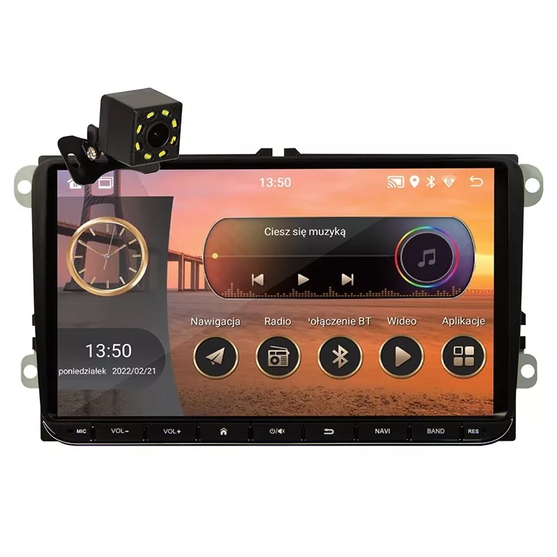 Automagnetola BLOW CP02 2DIN 9 colių jutiklinis ekranas Android GPS, dvigubas DIN daugialypės terpės įrenginys