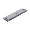 KVM jungiklis Unitek D1106AGY01 USB-C triguba 4K prijungimo stotelė su KVM, 3x USB-A, 5x USB-C, HDMI×2, DP×1, RJ-45, SD skaitytuvas, 3840×2160@60Hz, aliuminis