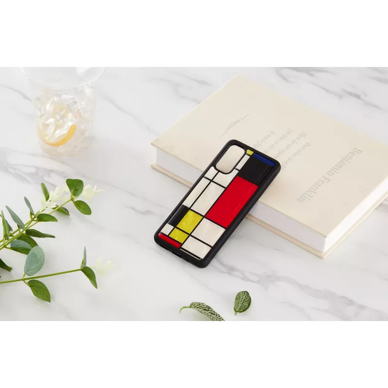 Apsauginis telefono dėklas iKins Samsung Galaxy S20, juodas Mondrian dizainas