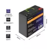 Qoltec 53702 LiFePO4 ličio geležies fosfato baterija | 12,8 V | 24 Ah | 307,2 Wh | BMS