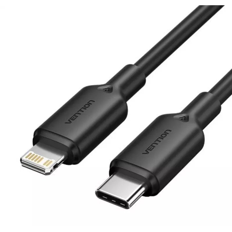 Kabelis USB-C į LIGHTNING / 2M juodas Lakbh Vention