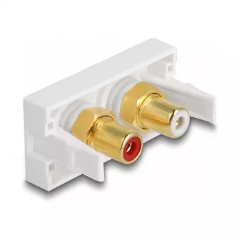 DeLOCK Easy 45 kištukinis lizdas 2 x RCA balta ABS